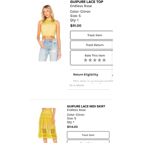 REVOLVE x ENDLESS ROSE Guipure Lace 2 Piece Crop Top and Skirt - Picture 5 of 11